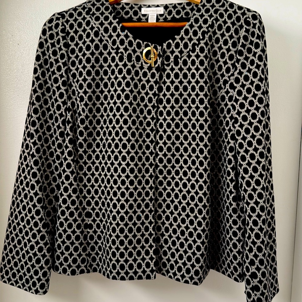 Black and White cape suit jacket